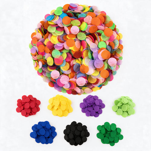 Tissue Circle Confetti 1kg (5 x 200gram Bags) - Choose from 11 Colours